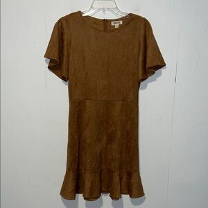Fashion on Earth Brown Faux Suede Mini Dress 0315264